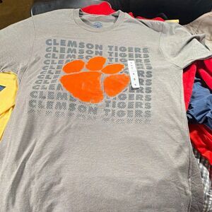 Rivalry Threads Clemson Tigers Paw Print Graphic T-Shirt Gray/Orange Size S